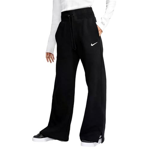 Nike Sportswear Phoenix Fleece Women's High-Waisted Wide-Leg Sweatpants (DQ5615-010, Black/Sail) Size Large | Amazon (US)