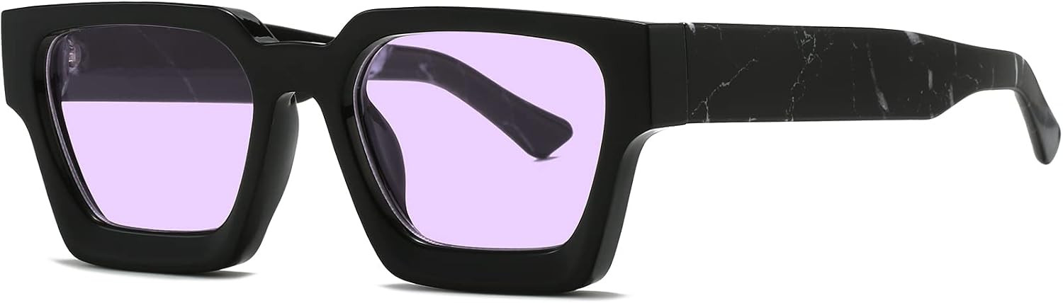 AIEYEZO Square Sunglasses for Women Men Square Thick Frame Sun Glasses Simple Designer Style Shades | Amazon (US)