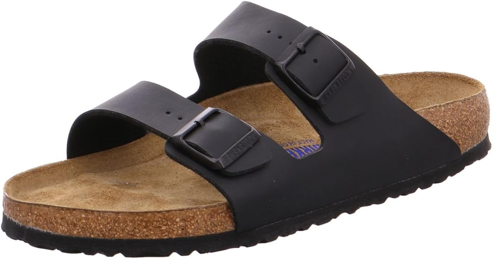 Birkenstock Men's Amalfi Leather Soft Footbed Arizona Sandals | Amazon (US)