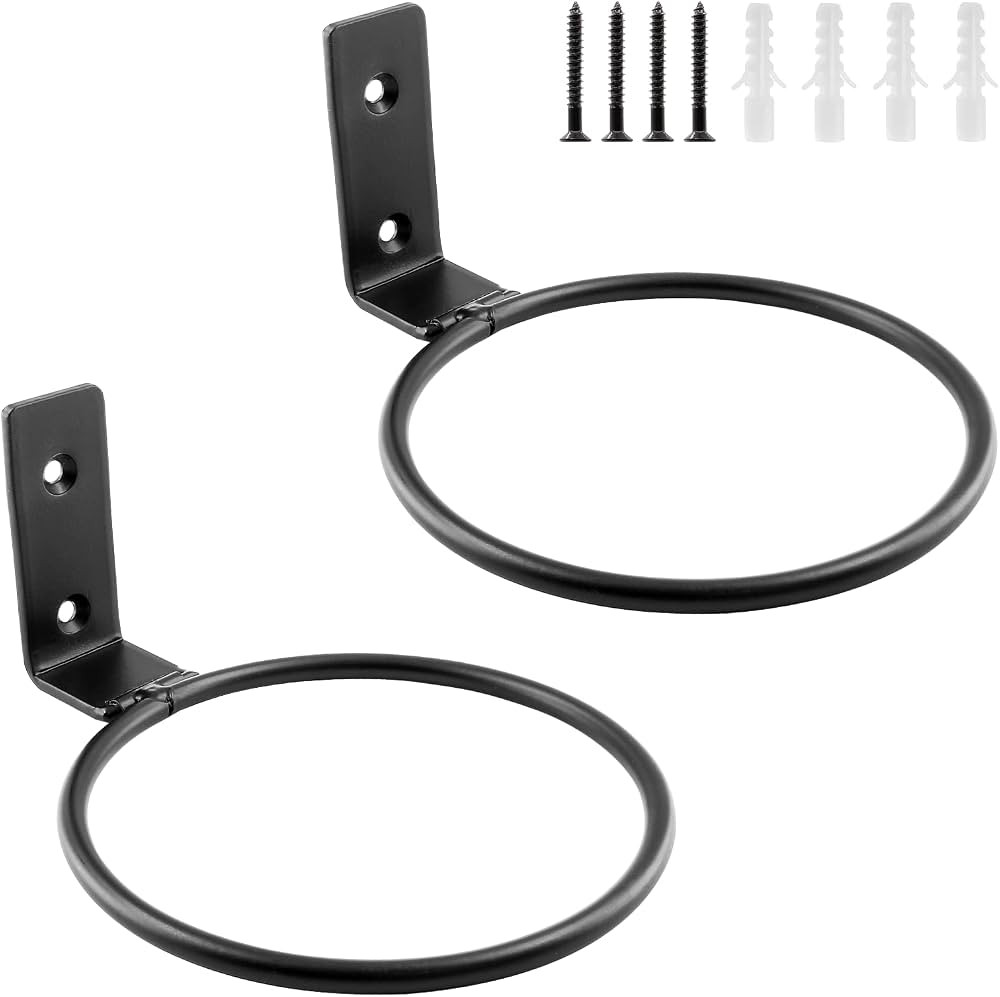 2 Pack 6 inch Flower Pot Holder Ring, Flower Pot Holder Ring Wall Mounted Set Wall Mounted Metal ... | Amazon (US)