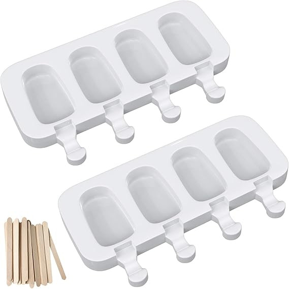 Ouddy Popsicle Molds Set of 2, Silicone Ice Pop Molds 4 Cavities Homemade Cake Pop Mold Ice Cream... | Amazon (US)