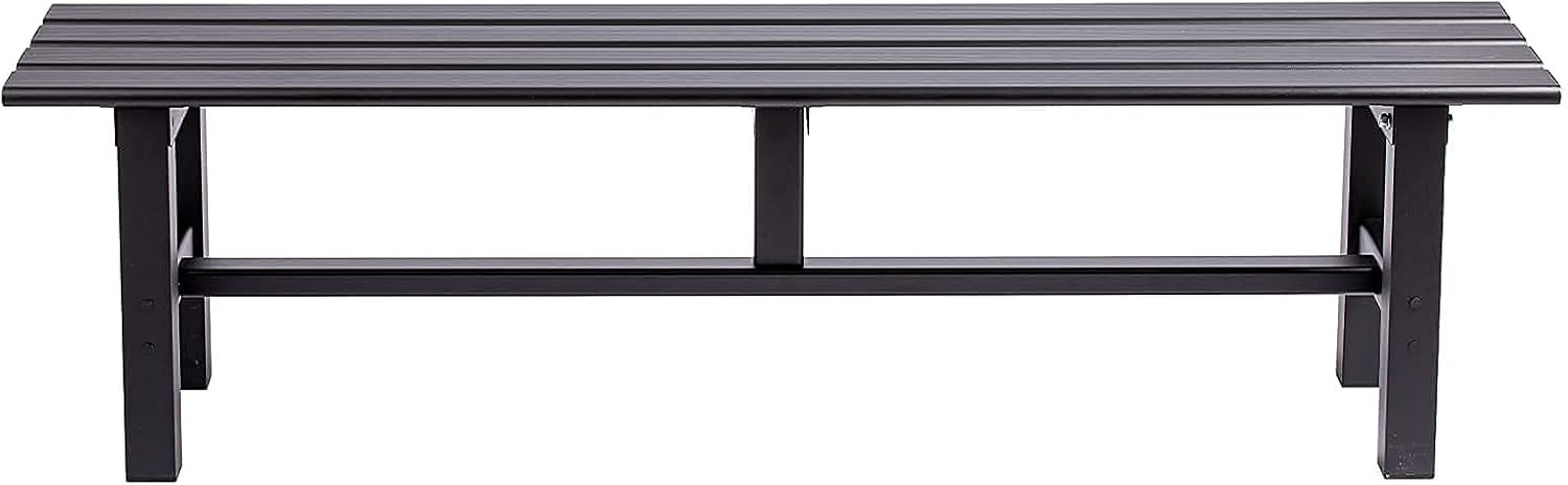 TECSPACE Aluminum Outdoor Patio Bench Black,59.1 x 14.2X 15.7 inches,Light Weight High Load-Beari... | Amazon (US)