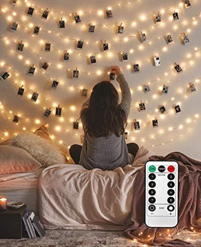 LECLSTAR Photo Hanging Clips String, 50 LED Photo Clips String Lights 17ft Photo String Lights with  | Amazon (US)