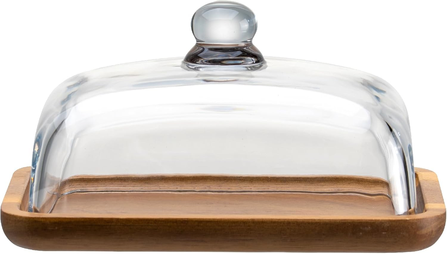 Glass Butter Dish with Lid, Clear Domed Cheese Dish with Handle, Large Butter Keeper Saver with C... | Amazon (US)
