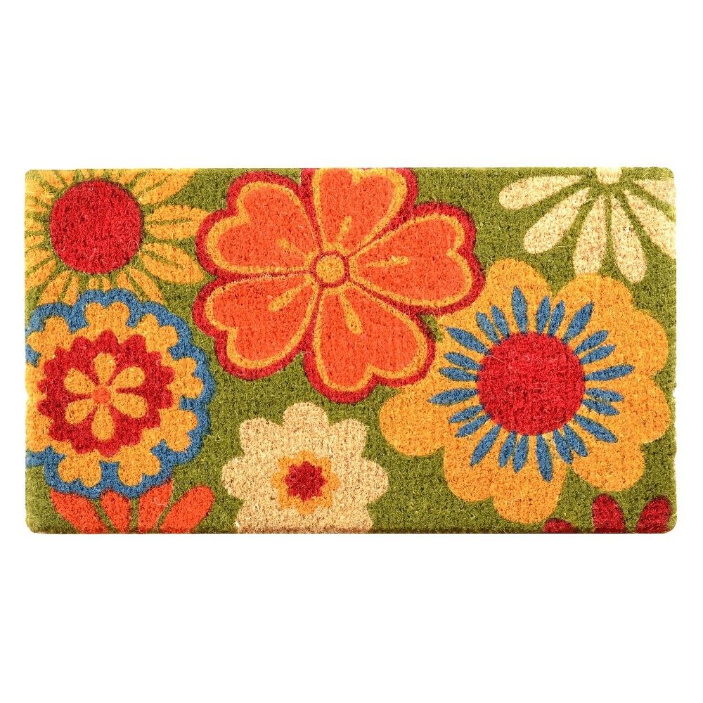 HomeTrax Coir Mat Doormat - Summer Flower (18"" x 30"") | Target