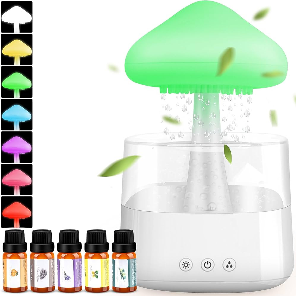 Mushroom Humidifier with Essential Oils, Night Light with 7 Changing Colors, Desk Cloud Lights fo... | Amazon (US)
