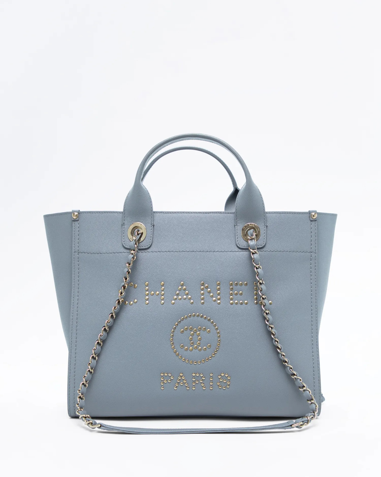 Caviar Studded Small Deauville Tote | Vivrelle