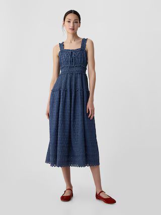 Gap × DÔEN Eyelet Denim Midi Dress | Gap (US)