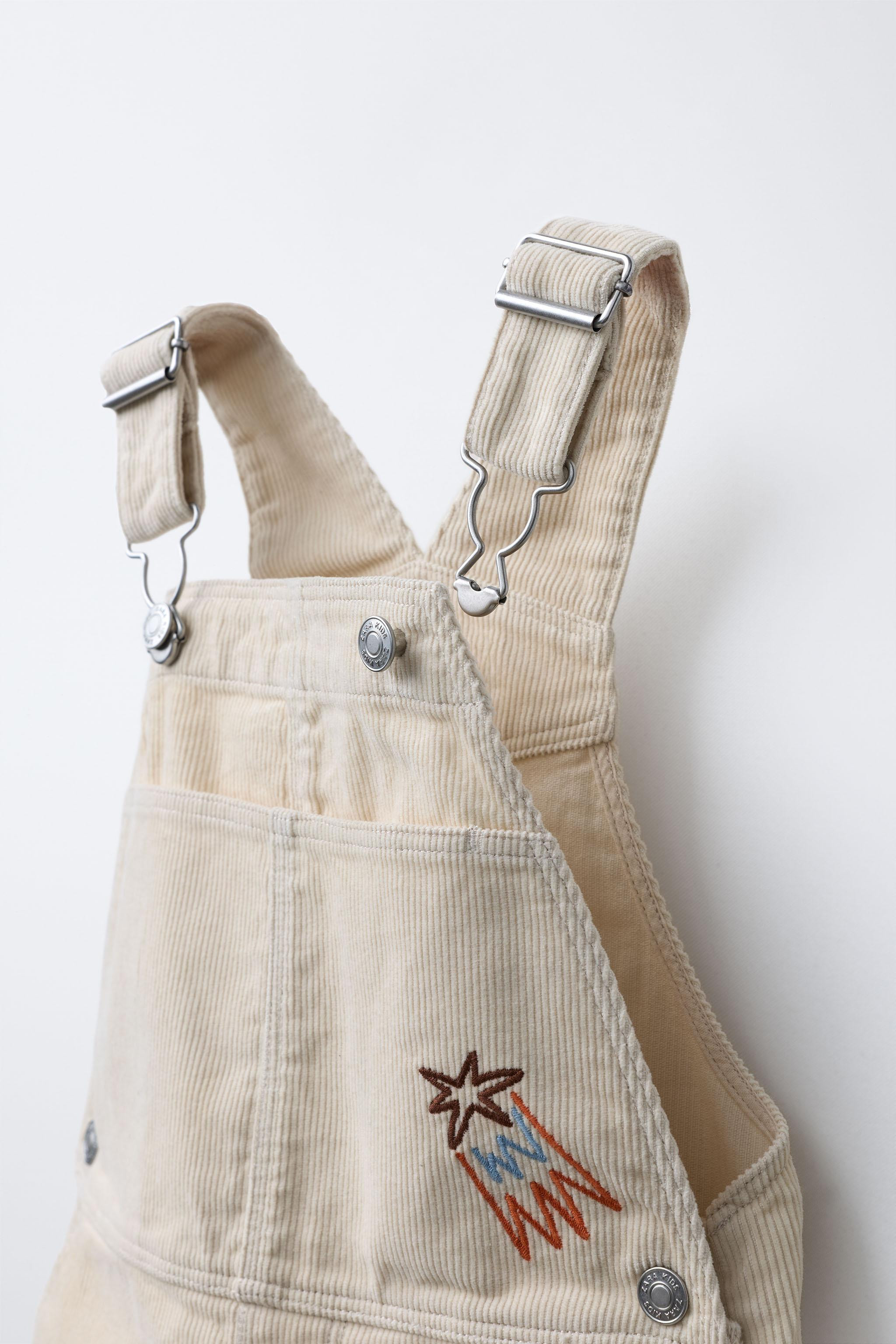 EMBROIDERED CORDUROY OVERALLS | Zara Canada