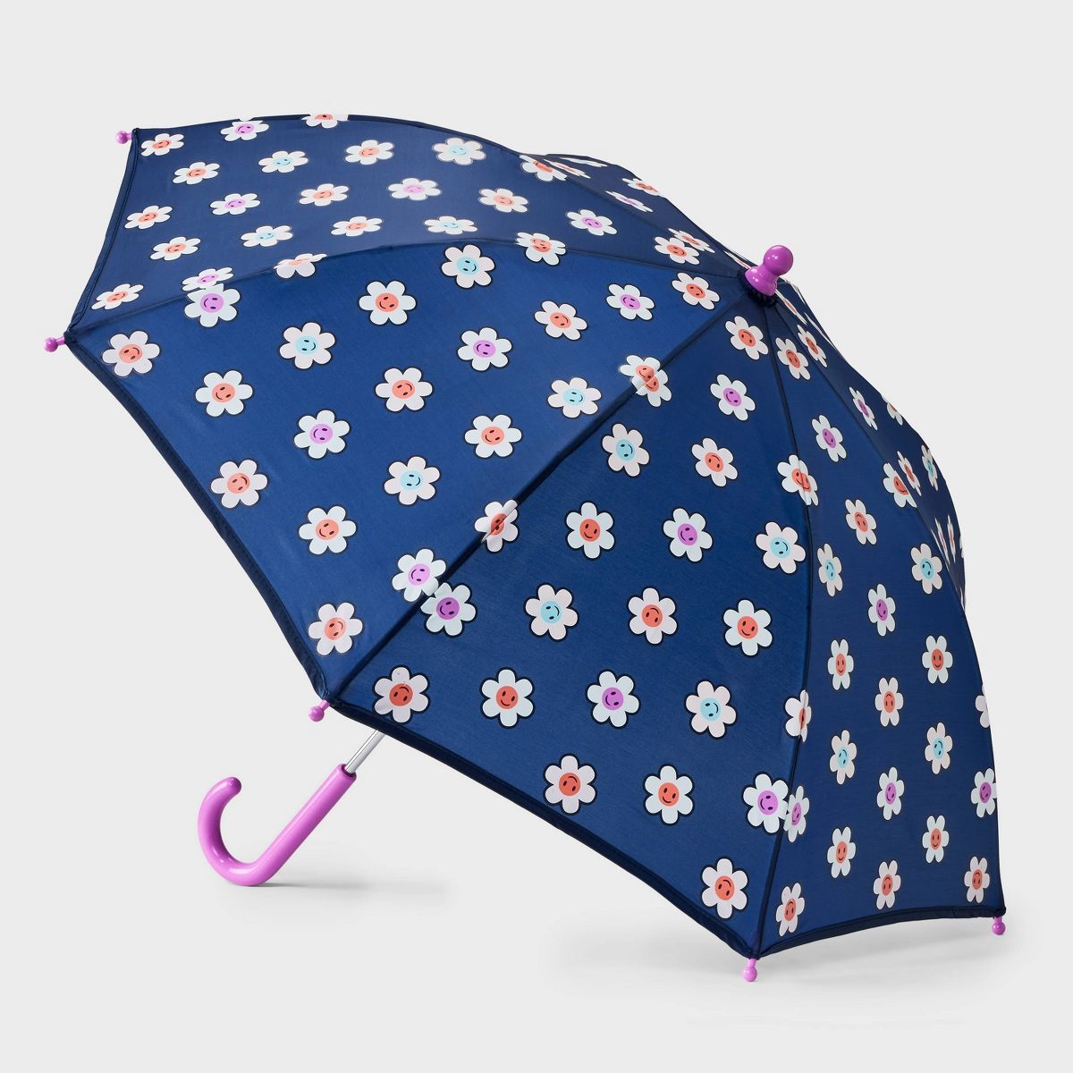 Girls' Daisy Printed Color Changing Stick Umbrella - Cat & Jack™ Navy Blue | Target