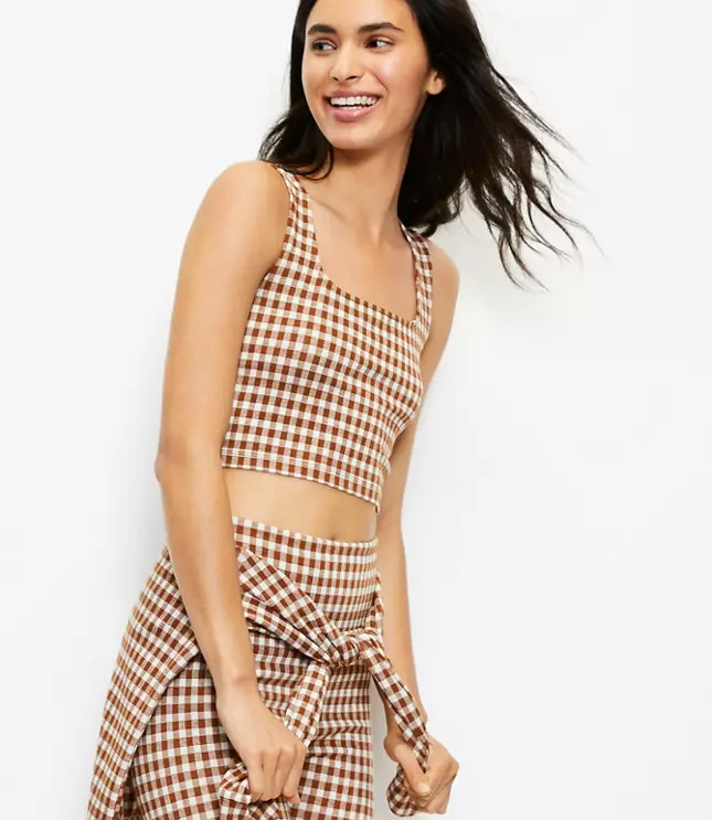 Lou & Grey Gingham Square Neck Bralette | LOFT