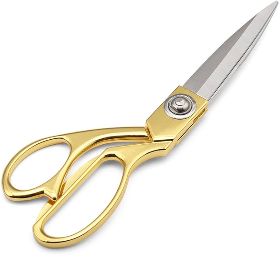 JYTUUL Gold 8" Sharp Tailor Scissors Fabric Scissors Leather Scissors Stainless Steel Professiona... | Amazon (US)