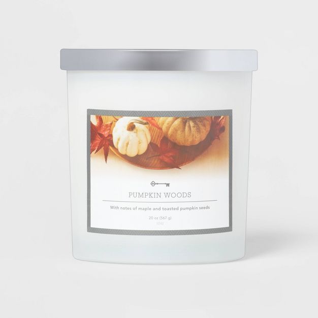 Lidded Glass Jar Pumpkin Woods Candle White - Threshold™ | Target