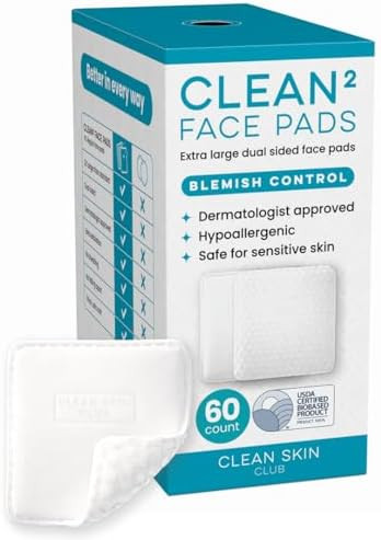 Clean Skin Club Clean² Blemish Control Face Pads – Extra Large Dual-Sided Face Pads for Blemis... | Amazon (US)