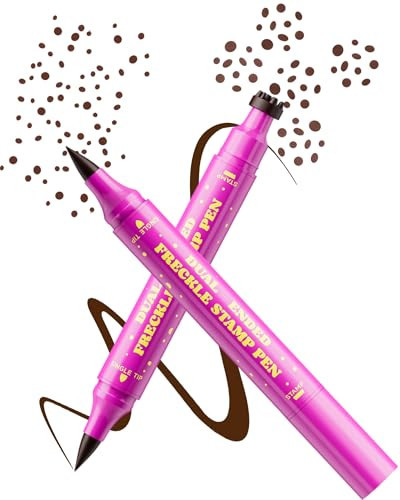 Berinist Upgrade Dual Ended 2-in-1 Faux Freckle Stamp Pen, Waterproof Fake Freckle Pen with Multi-Prong Freckles Stamp Head for Women to Easily Create Natural Long-Lasting Sunkissed Makeup | Amazon (US)