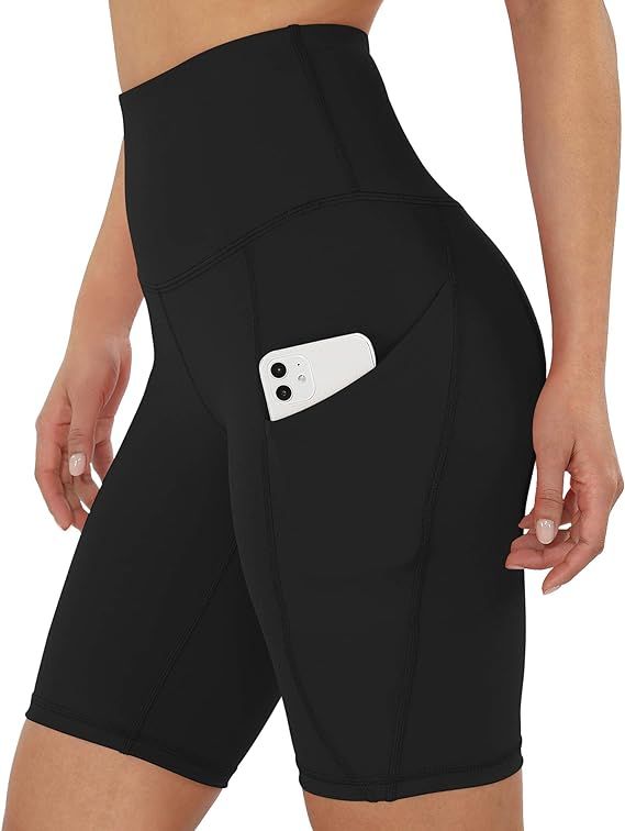 ODODOS Women's 5"/2.5"/9" High Waist Bike Shorts with Pockets Workout Sports Athletic Running Bik... | Amazon (US)