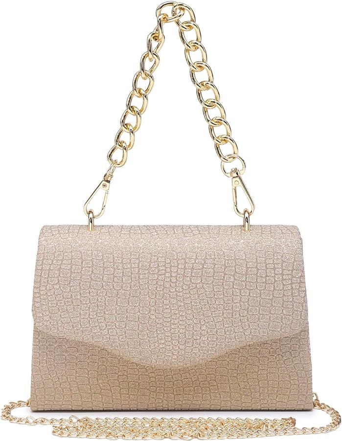Dasein Women Glitter Evening Clutch Purse Top Handle Dressy Handbag for Wedding/Prom/Party/Cockta... | Amazon (US)