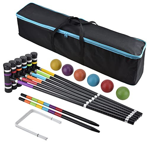 [6 Players]Premium Croquet Set for Families, BroWill Croquet Set with Carrying Bag for Yard Outdoor Lawn Backyard Games for Kids Adults All Ages, 35 Inch | Amazon (US)