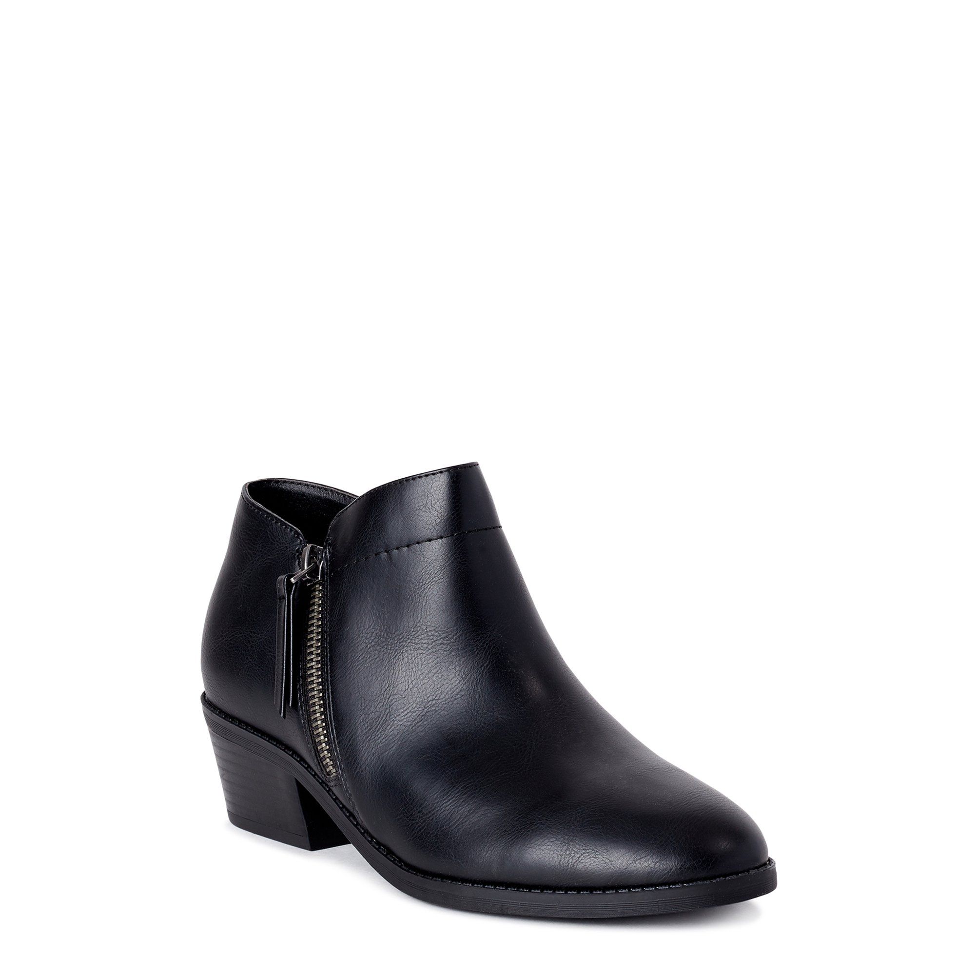 Time and Tru Zipper Bootie (Women's) (Wide Width Available) | Walmart (US)