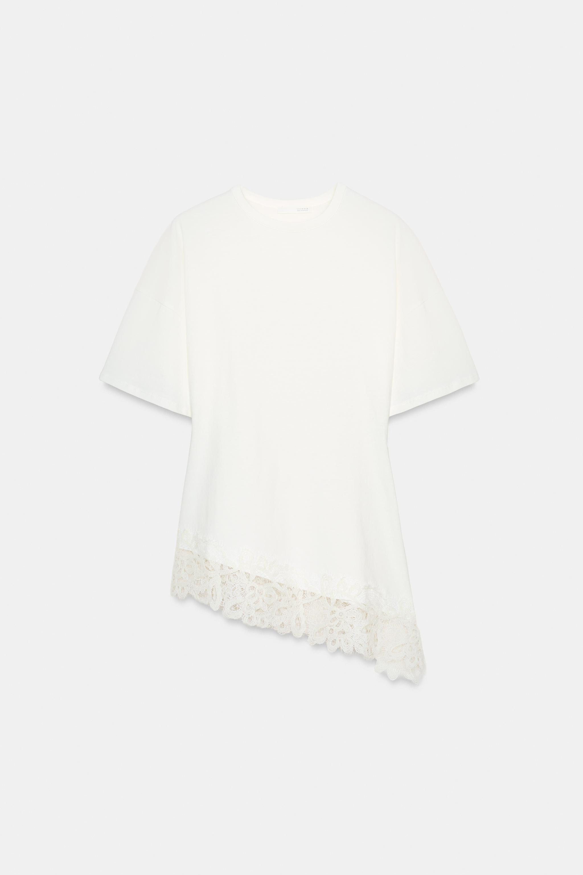 HEAVY COTTON LACE T-SHIRT | Zara US