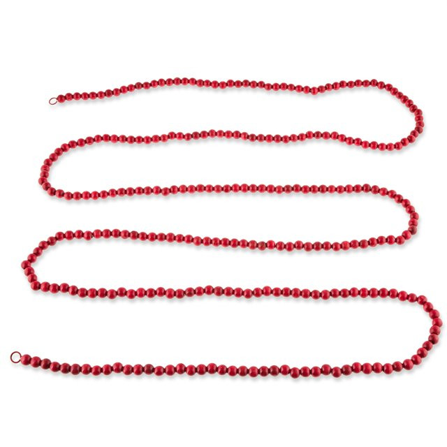 Set of 2,Holiday Time 14mm Red Natural Decorative Wood Bead Garland,12 feet | Walmart (US)