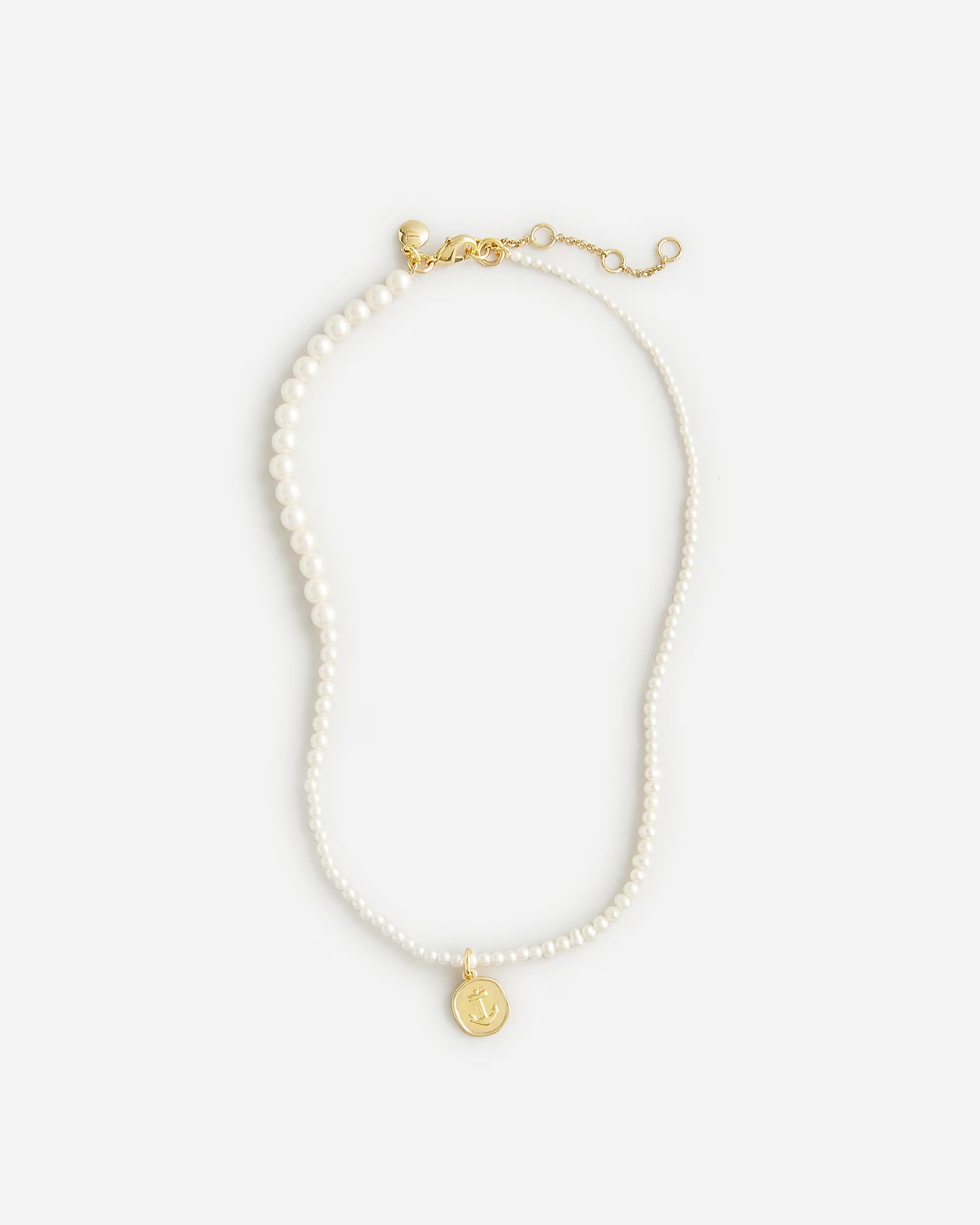 Pearl anchor-charm necklace | J.Crew US