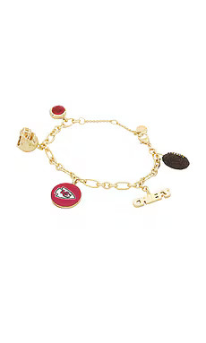 BaubleBar Kansas City Chiefs Charm Bracelet in Gold & Red from Revolve.com | Revolve Clothing (Global)