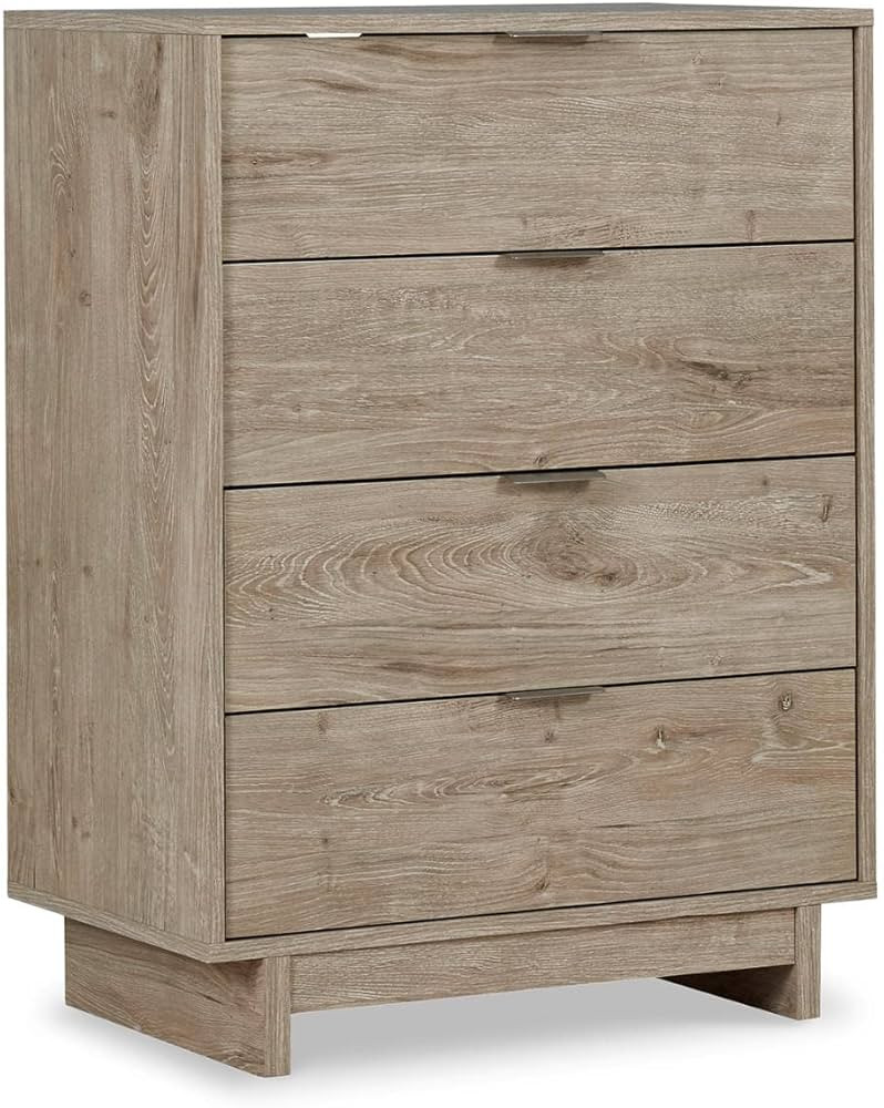 Signature Design by Ashley Oliah Contemporary 4 Drawer Chest of Drawers, Natural Wood Grain | Amazon (US)