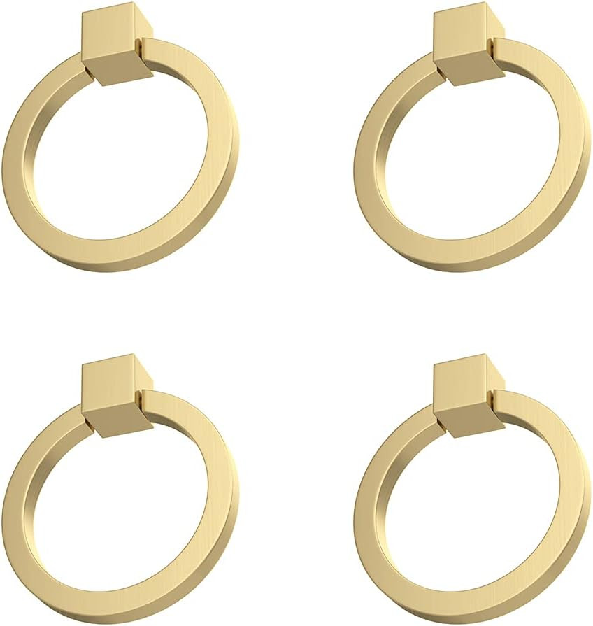 RZDEAL 4Pcs 2.0" x 1-7/9" Solid Brass Pulls for Dresser Drawer Ring Pulls Furniture Hardware Brus... | Amazon (US)