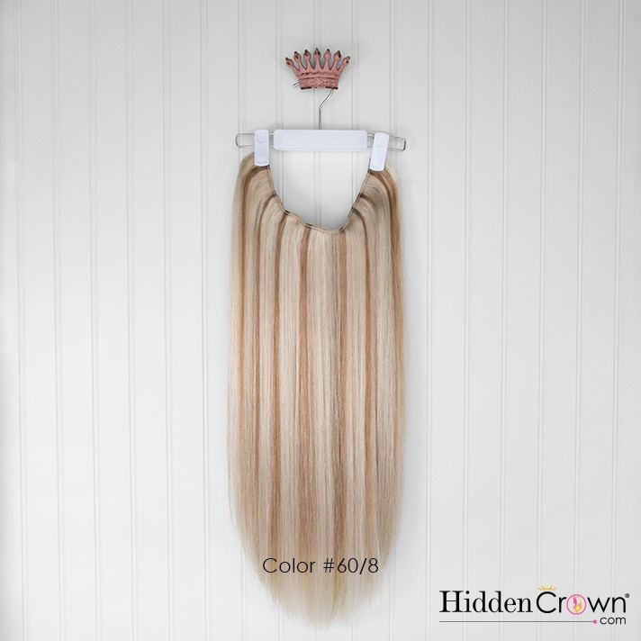 Halo® Extension | Ash Light Blonde w/ Lowlights | #60/8 - Hidden Crown Hair Extensions | Hidden Crown Hair