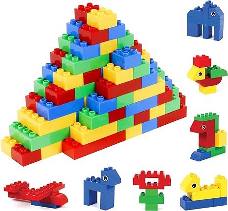 Brickyard Building Blocks 177 Pieces Large Building Block Toys for Children Ages 1.5 - 5, Bulk Bl... | Amazon (US)