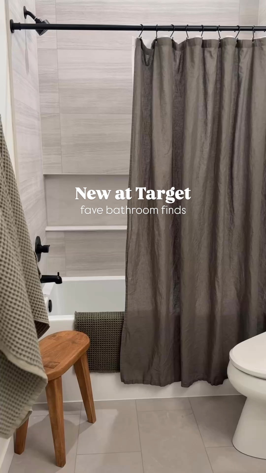 New target bathroom finds! Linked a few new olive green towels 😍 the shower curtain says coastal gray but definitely reads more green  

#LTKHome #LTKFindsUnder50