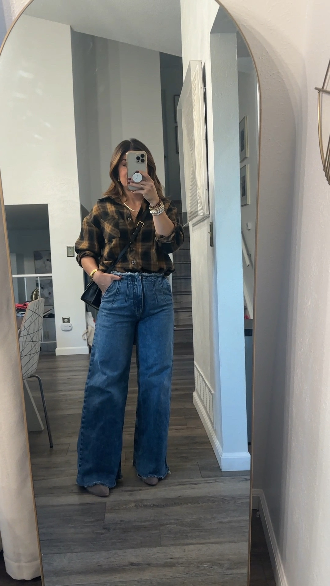 Tonight’s look! 
Button down is from Amazon. It’s super cute and soft. It runs a little big, do not size up. I’m wearing size small.
Jeans size 24. Use code “Chictalkch” for 25% off. 

#LTKSaleAlert #LTKStyleTip #LTKSeasonal