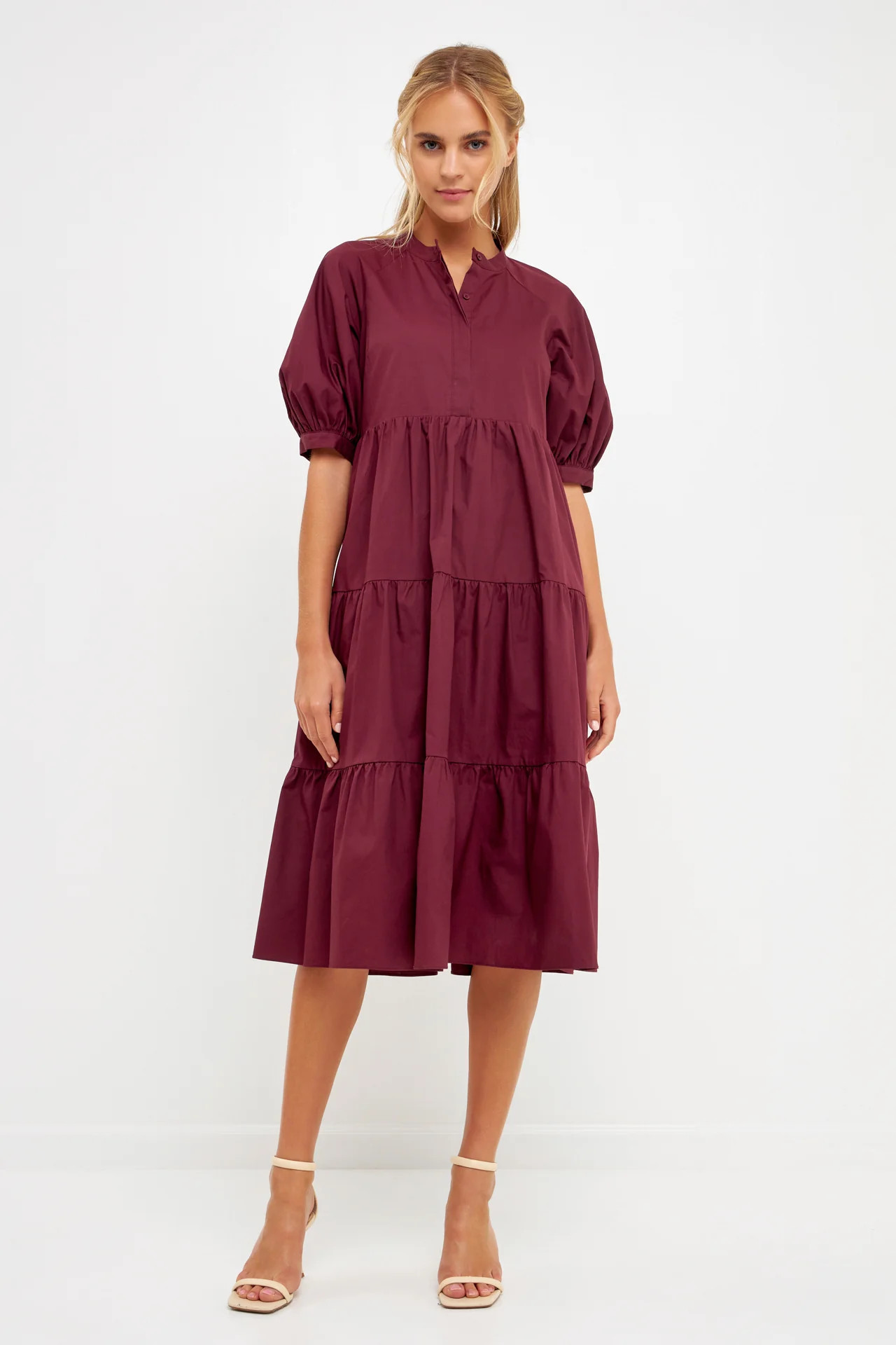 Short Puff Sleeve Midi Dress | OBJECTRARE