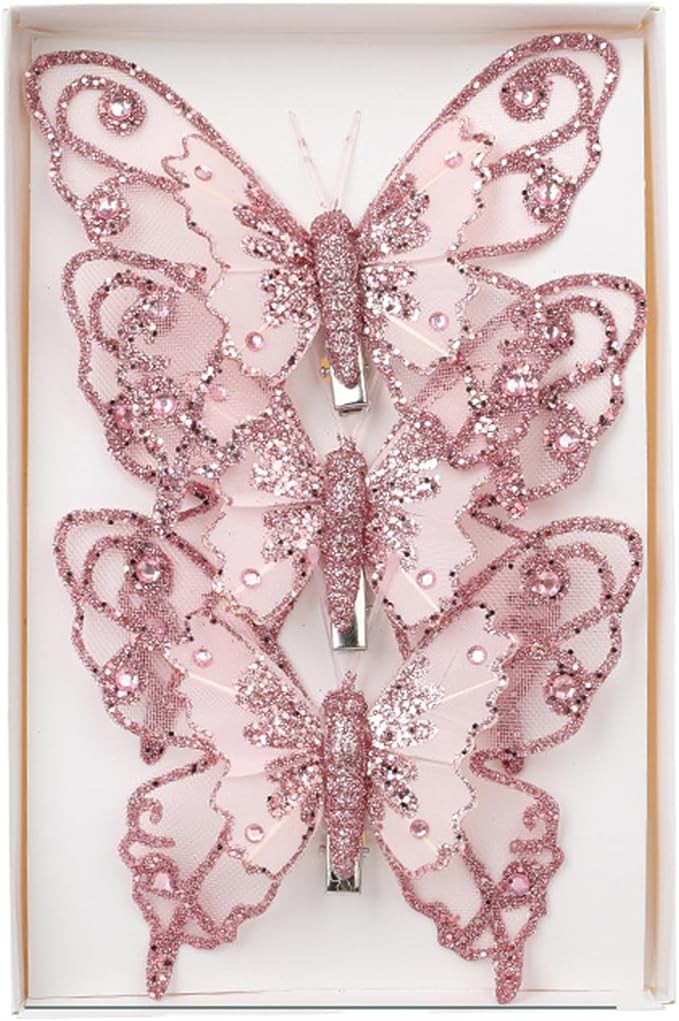 Butterfly Christmas Ornaments Small Cute Christmas Tree Decorations for Indoor Outdoor Unique Hol... | Amazon (US)