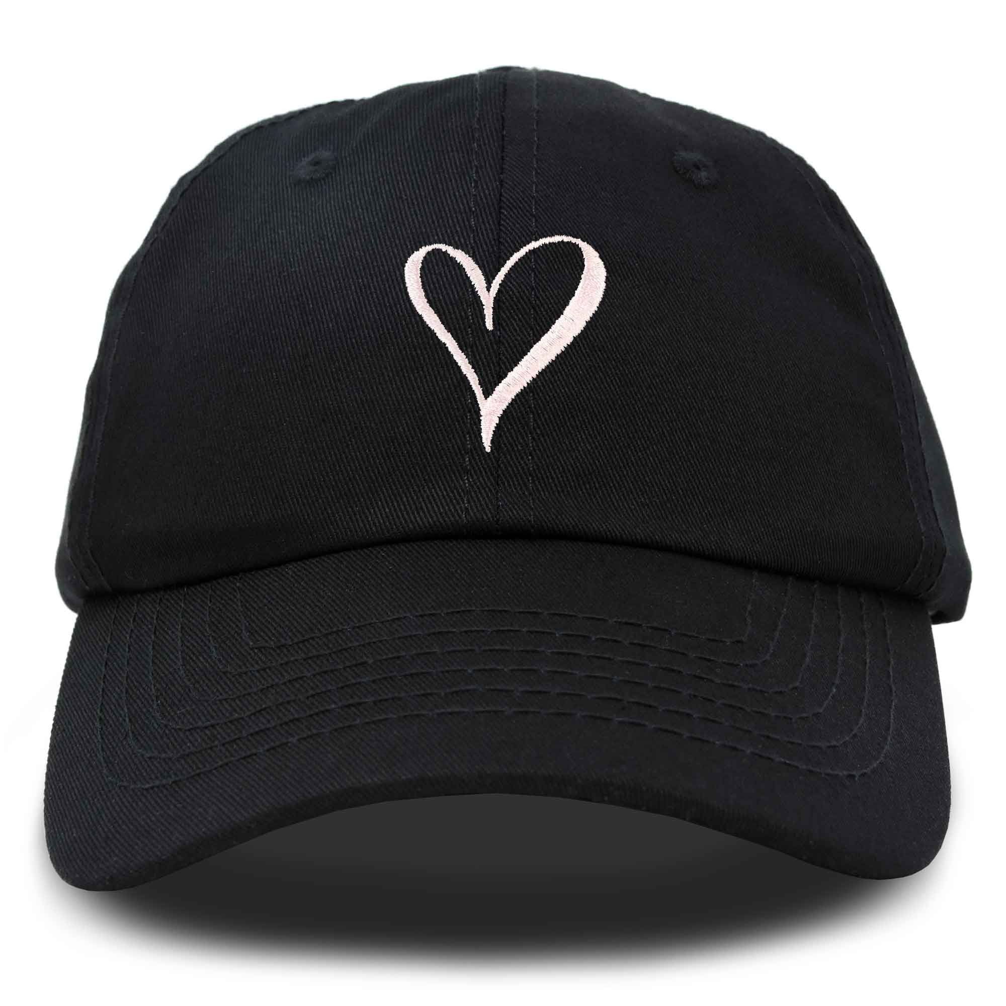 DALIX Hand Drawn Heart Hat Womens Embroidered Baseball Cap in Black | Walmart (US)
