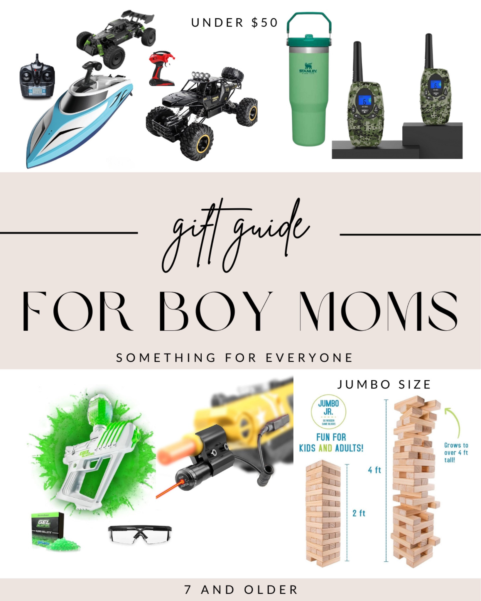 Gift for boys! Ages 6 plus. 

We have the blue RC boat and it’s great!!!
Little Boys gift guide. Gift guide for big boys. Fun gifts for boys. 

#LTKkids #LTKGiftGuide #LTKfindsunder50