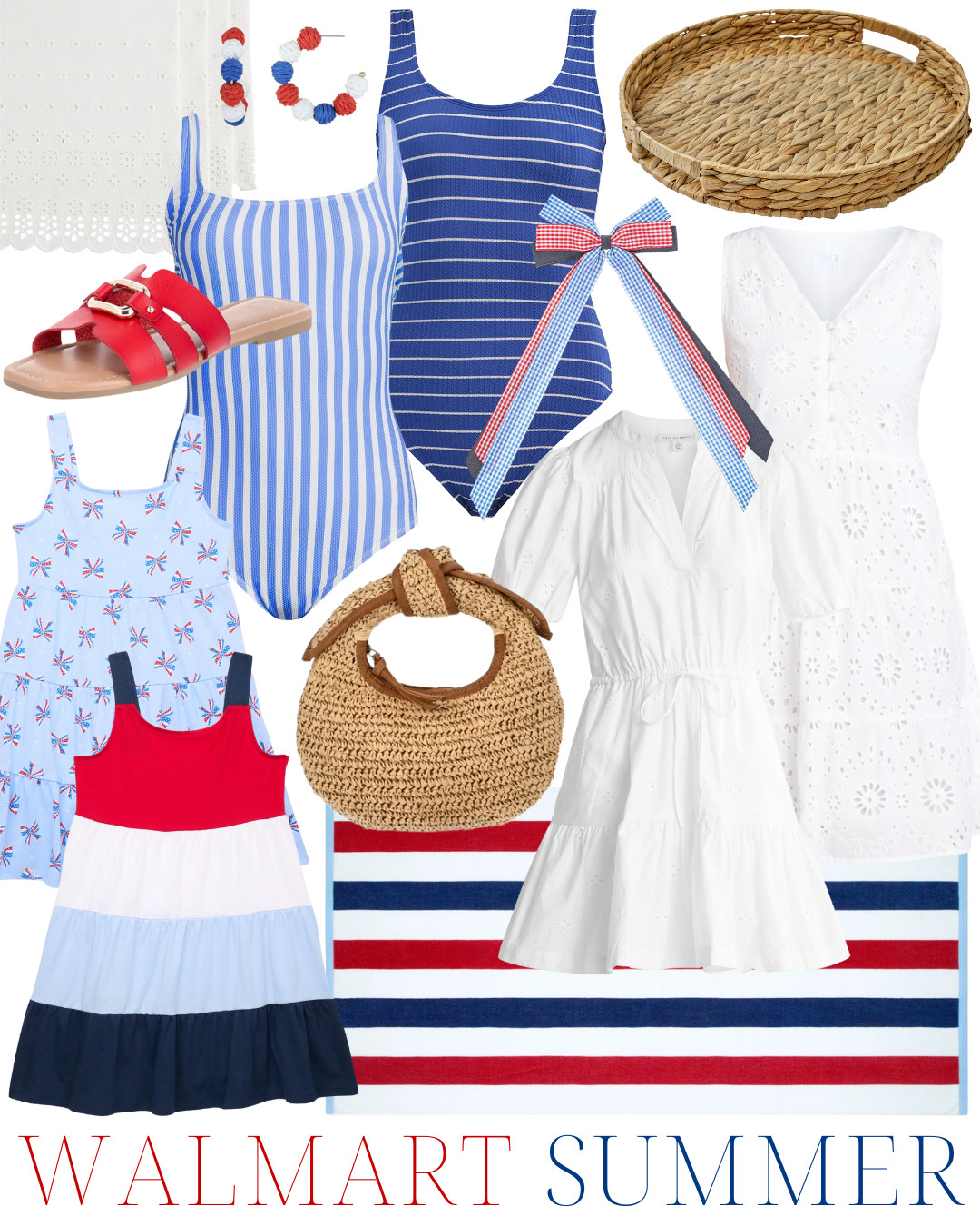 Walmart summer finds | red white and blue outfits | patriotic style | Fourth of July fashion | Walmart swimsuits | Walmart dresses | summer dresses under $30 | affordable summer style | kids patriotic outfits | coastal Walmart finds | Walmart home decor | budget-friendly summer style 

 #LTKSeasonal #LTKFindsUnder50 #LTKStyleTip