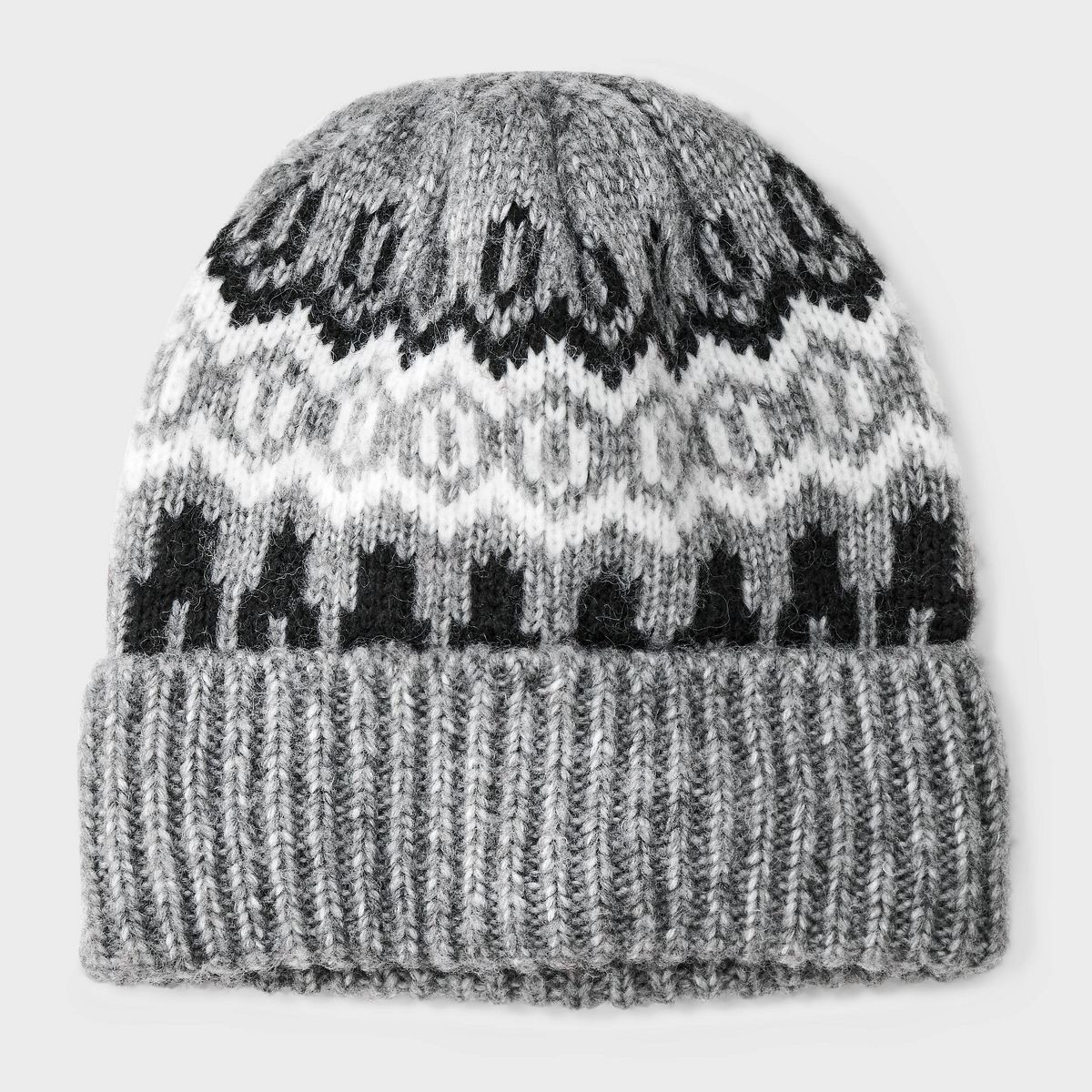 Recycled Polyester Fair Isle Beanie - Universal Thread™ Heathered Gray | Target