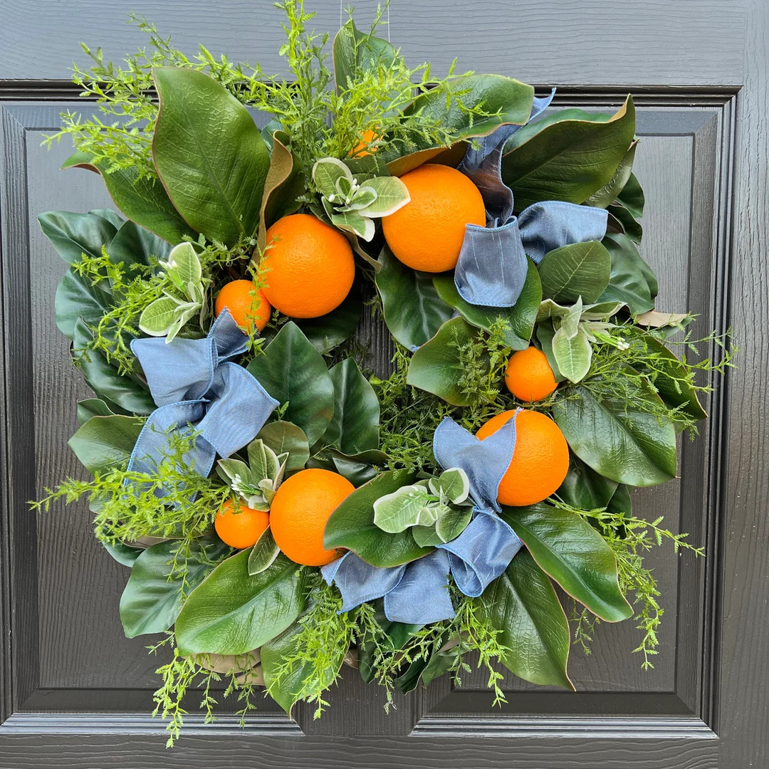 The bestselling Orange and Magnolia wreath two sizes | Etsy (US)
