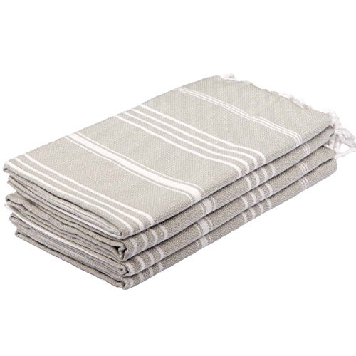Clotho Towels Turkish Hand Towel Set of 4 - (Silver Gray) for Decorative Bathroom | Amazon (US)