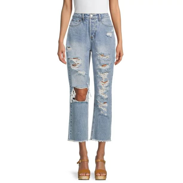 Vanilla Star 90's Boyfriend Jeans - Walmart.com | Walmart (US)