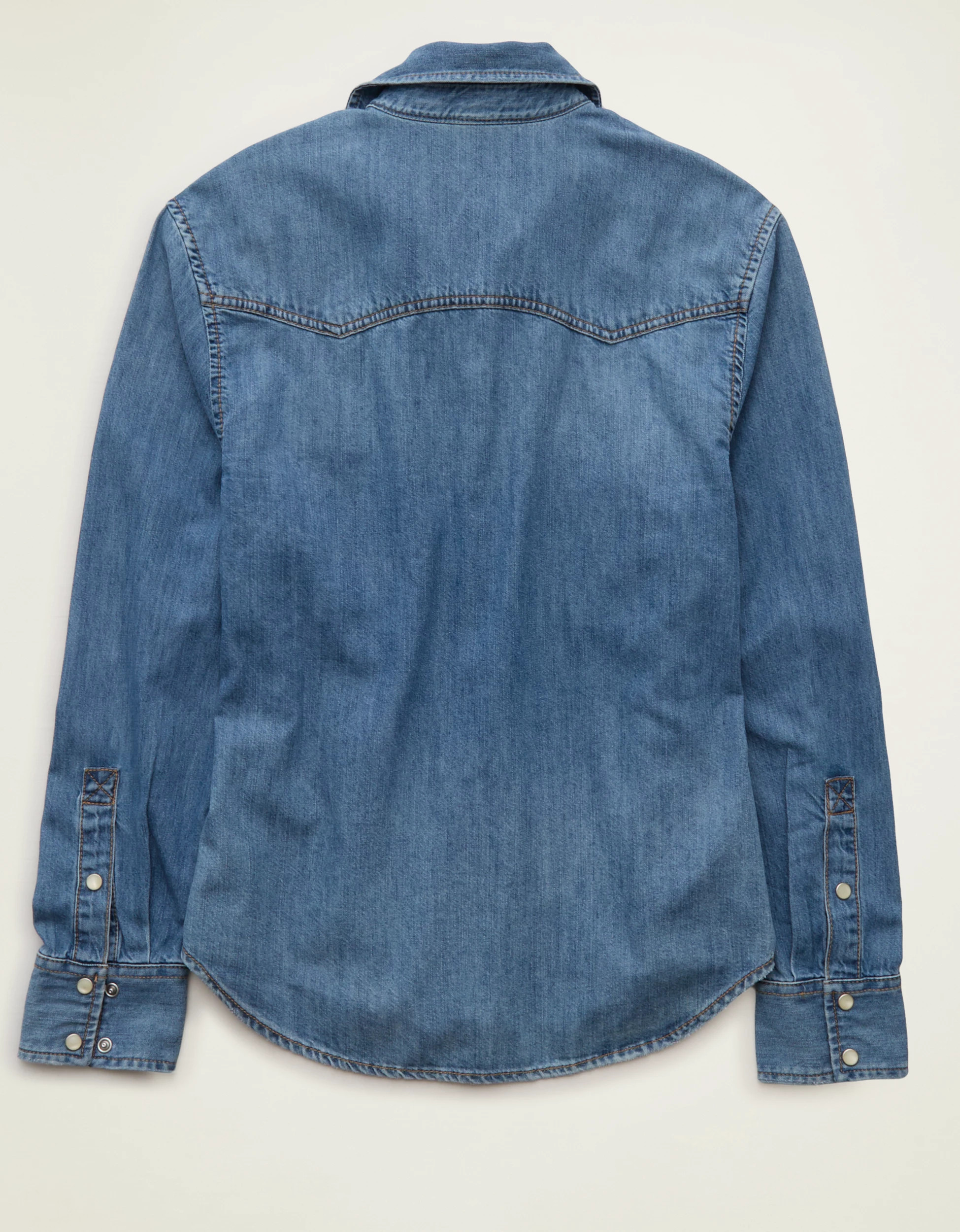 AE Throwback Denim Button-Up Shirt | American Eagle Outfitters (US & CA)