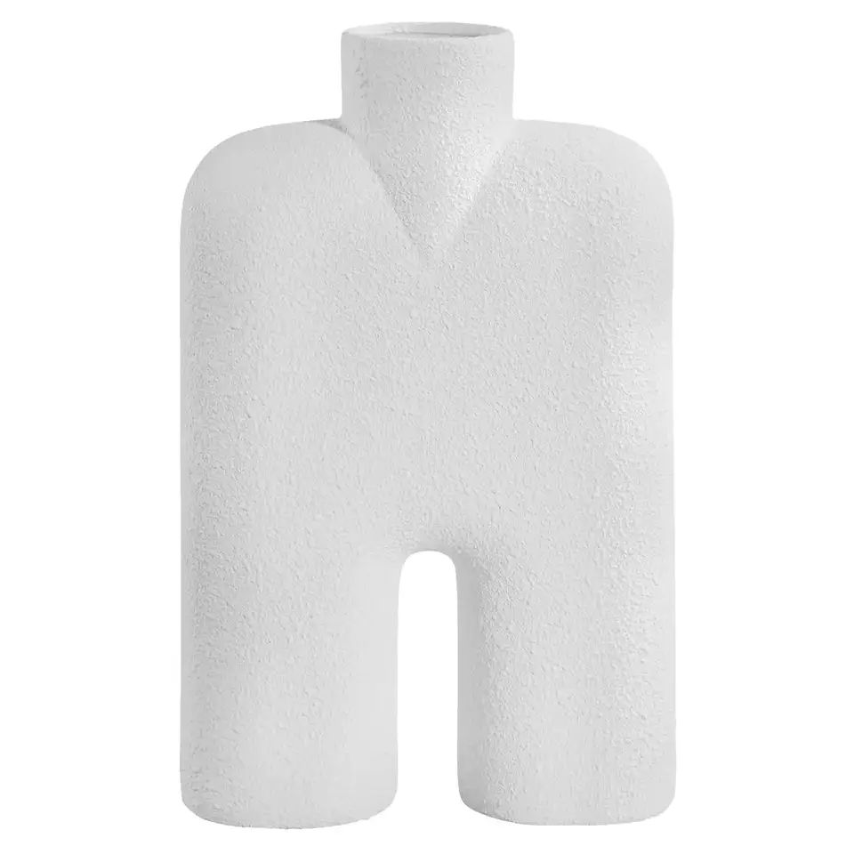 White Textured Tall Single Spout Ceramic Vase, Denmark, Contemporary | 1stDibs