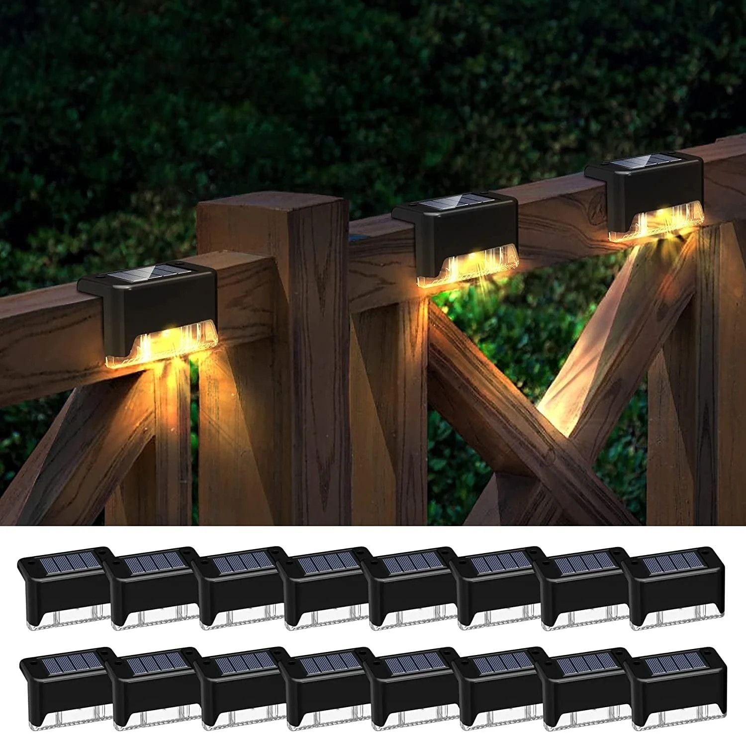 BEEPRINCESS Solar Deck Lights Outdoor, 16 Pack Solar Step Lights Waterproof LED Solar Lights for ... | Walmart (US)
