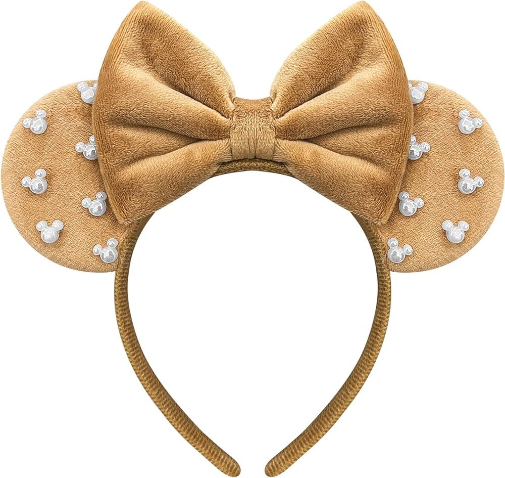 Mouse Ears Headband for Women Neutral Fuzzy Mouse Ears Minnie Ears Mickey Ears Park Ears Christma... | Amazon (US)