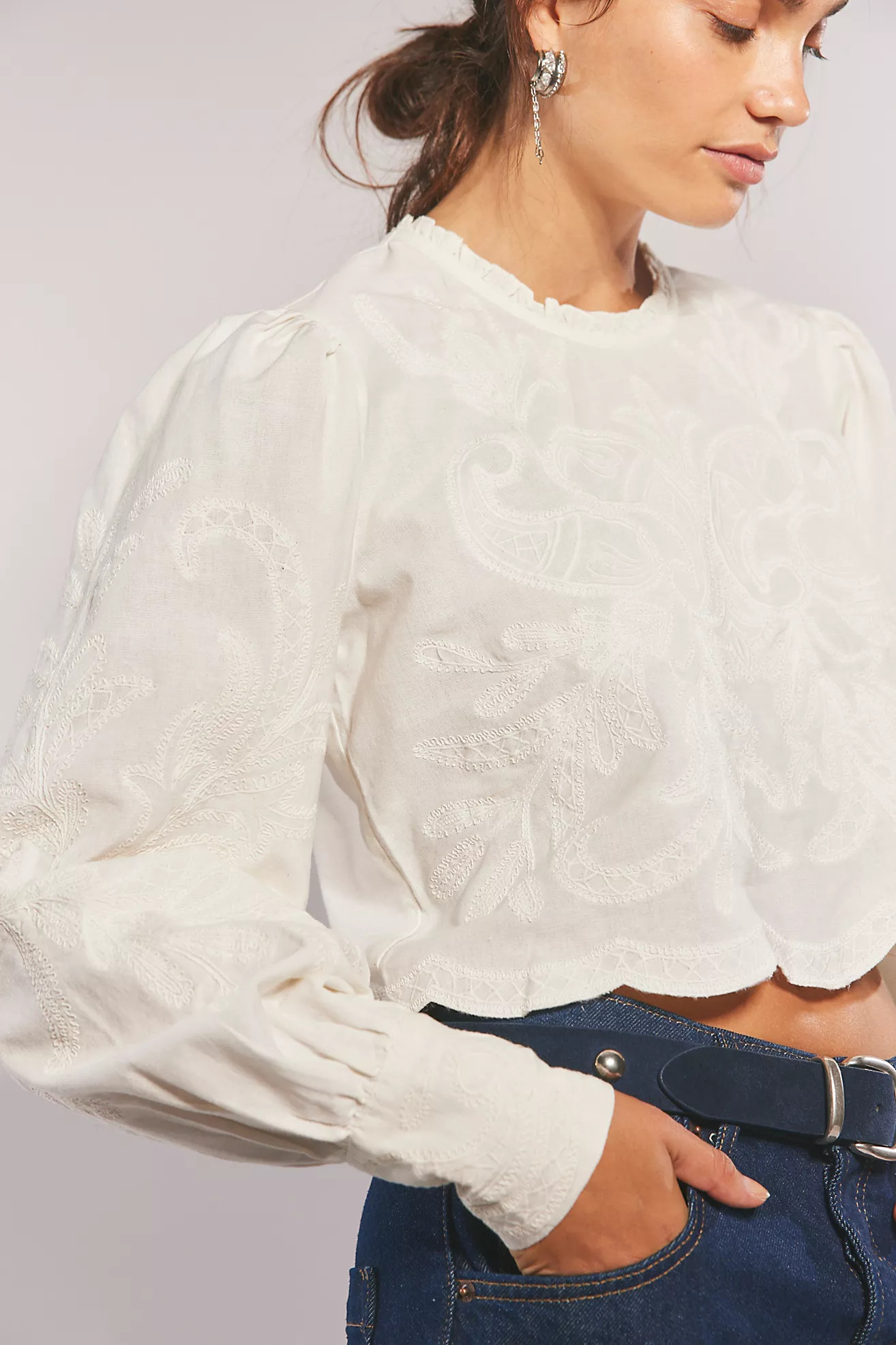 Veronica Embroidered Top | Free People (Global - UK&FR Excluded)