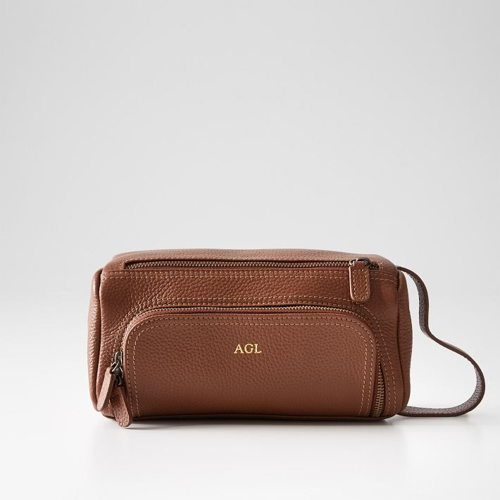 Harvey Leather Zipper Pouch | Mark and Graham