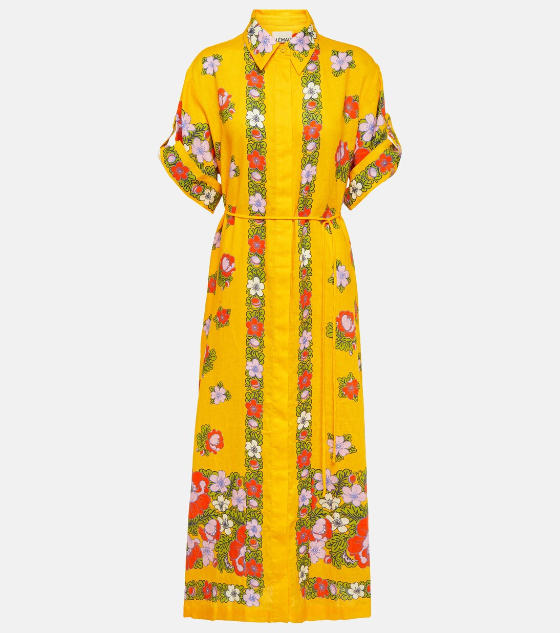 Bedrucktes Hemdblusenkleid aus Leinen | Mytheresa (DACH)