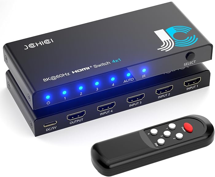 HDMI 2.1 Switch 4 in 1 Out 8K 60Hz 4K 120Hz for PS5 Xbox Apple TV | Amazon (US)